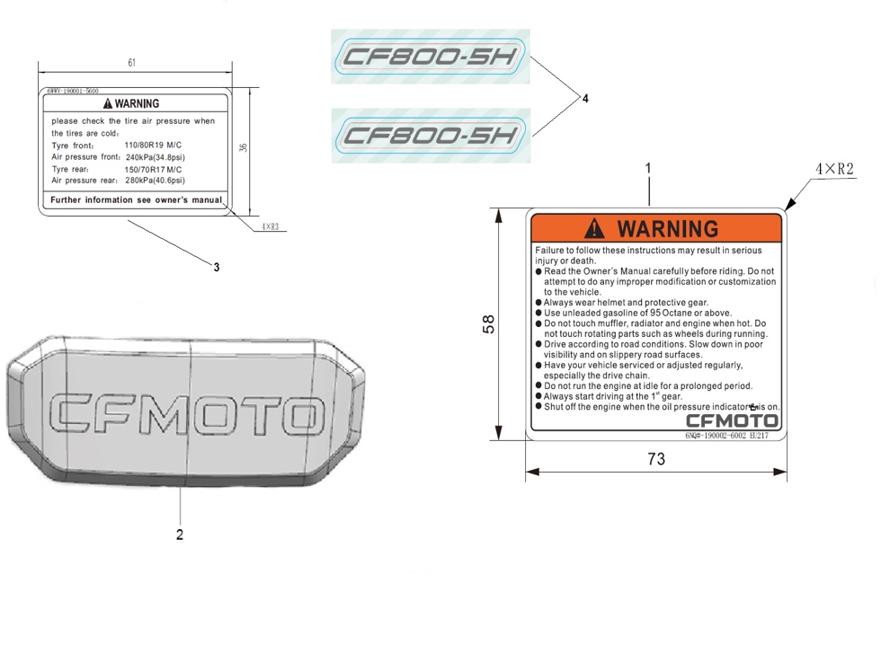 vue éclatée label - cfmoto cf 800mt sport plus euro 5+ 2025