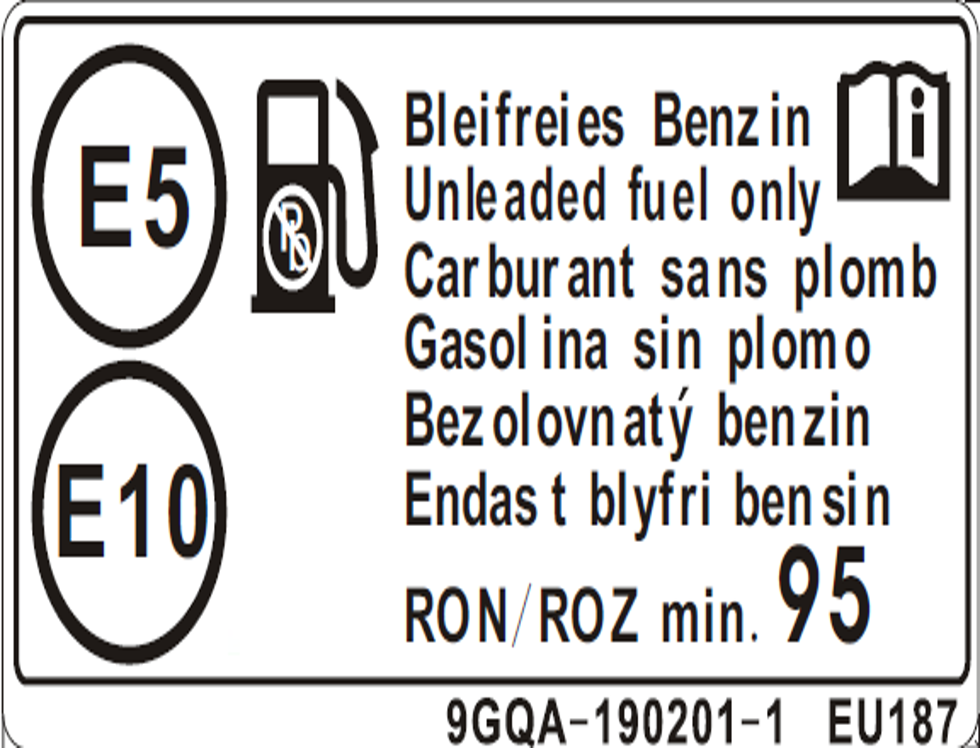 vue éclatée warning label, fuel filling port - cfmoto cf 800mt desert 2023