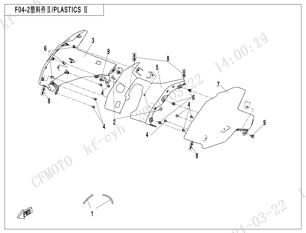 vue éclatée plastics ? - cfmoto cf650 nk a2 euro v facelift 2023