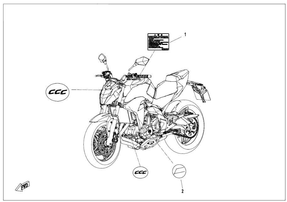 vue éclatée label - cfmoto 650 nk abs 2019