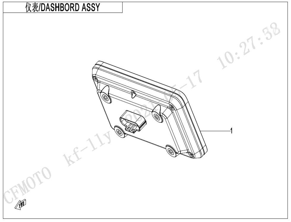 vue éclatée dashboard assy - cfmoto cf 800mt touring 2024