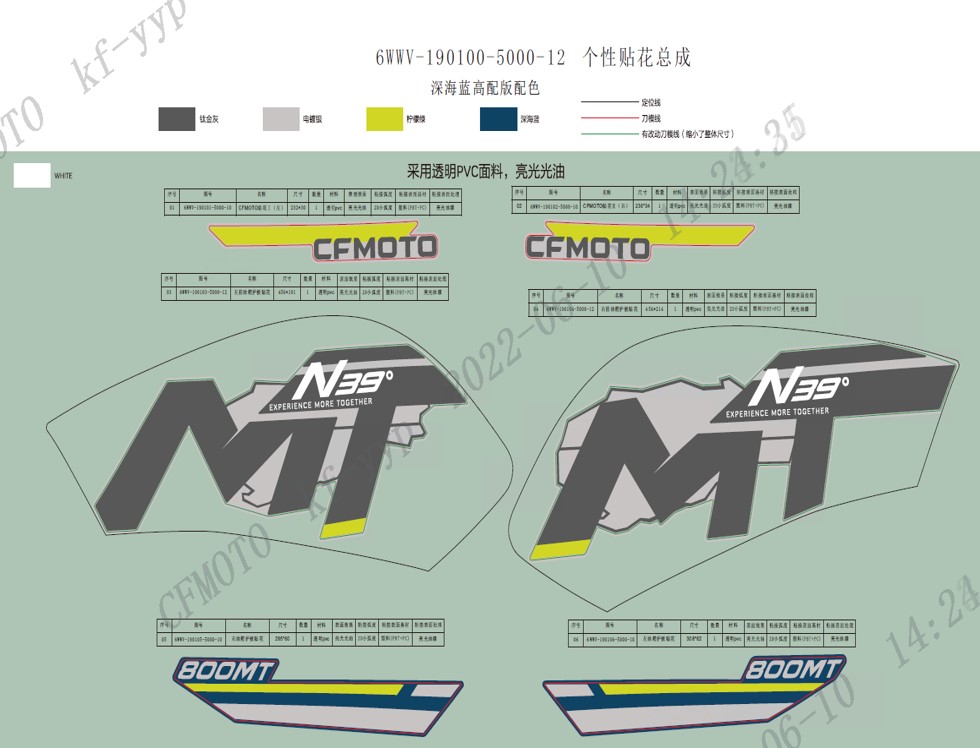 vue éclatée decal touring-twilight blue - cfmoto cf 800mt touring 2024