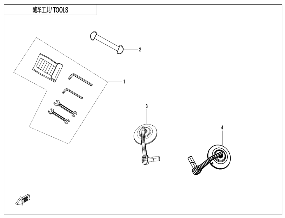 vue éclatée tools - cfmoto cf450clc e5+ 2025