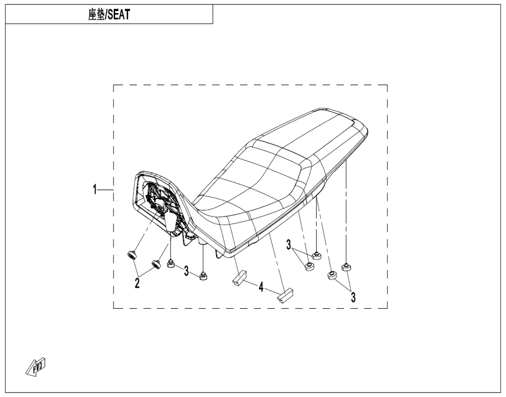 vue éclatée seat - cfmoto cf 450 mt euro 5+ 2026