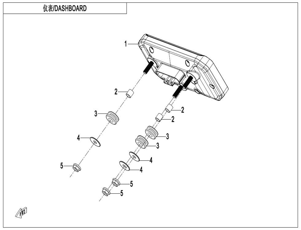 vue éclatée dashboard - cfmoto cf450 sr tc am26 e5+ 2026