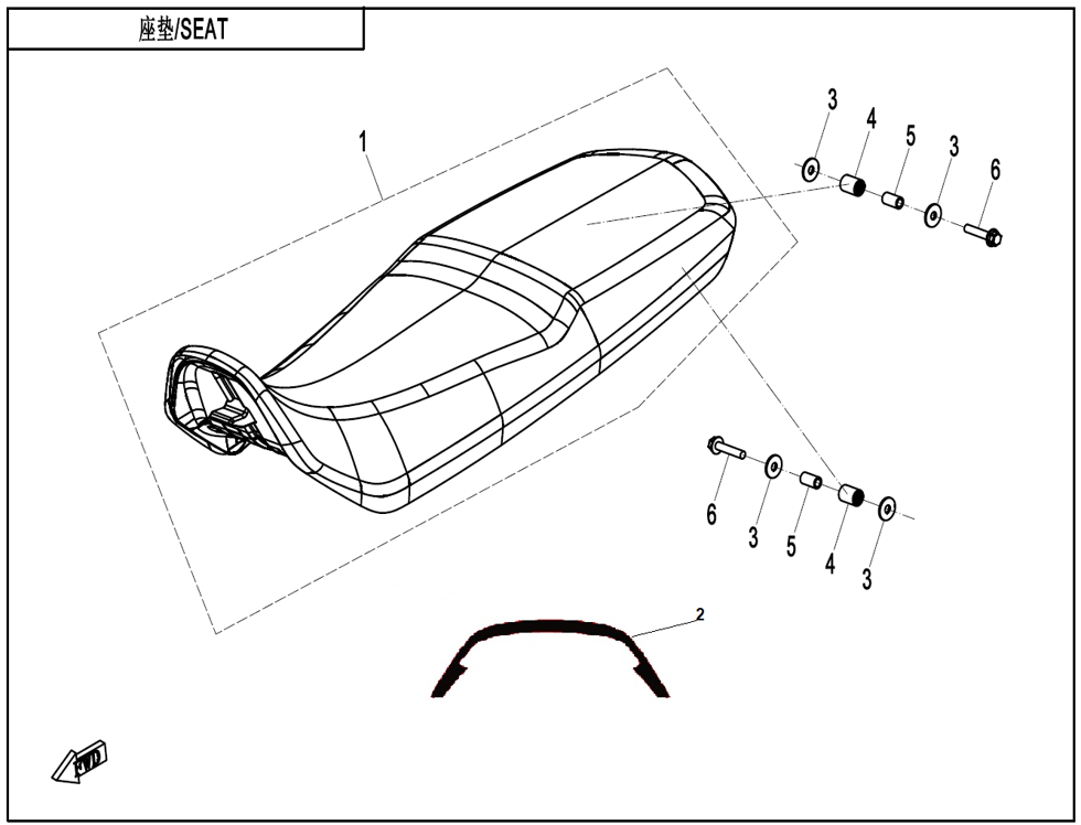vue éclatée seat - cfmoto cf 800 mt-x euro 5+ 2025