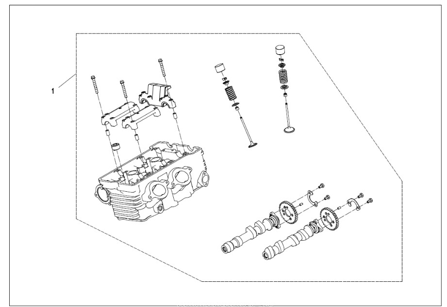 vue éclatée cylinder head system kit - cfmoto cf 800 mt-x euro 5+ 2025