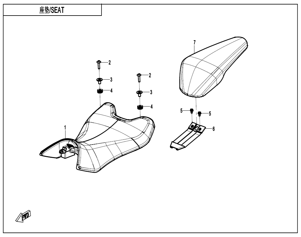 vue éclatée seat - cfmoto cf675 sr-r a3 2025