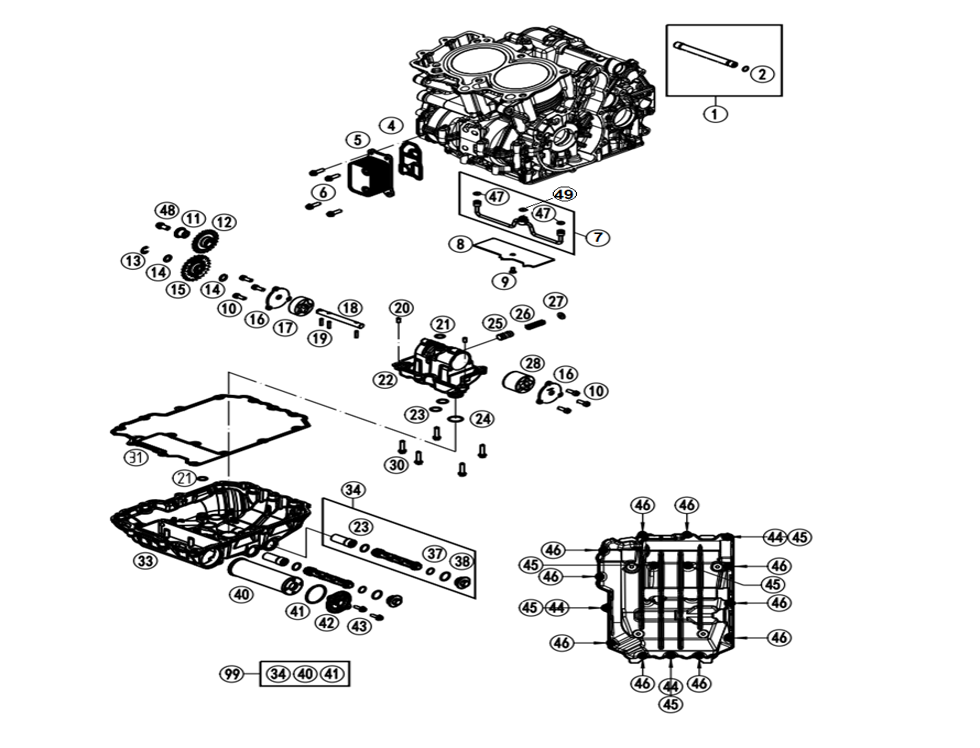 vue éclatée lubricating system - cfmoto cf800 nk advance tc 2024