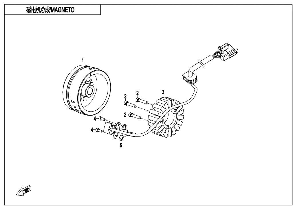 vue éclatée alternateur - cfmoto cf300nk euro 5 2021