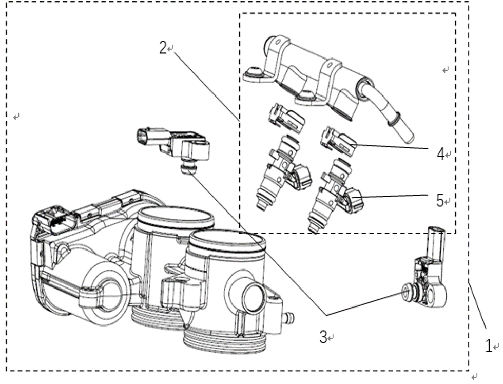 vue éclatée throttle&injector - cfmoto cf800 nk advance 2023