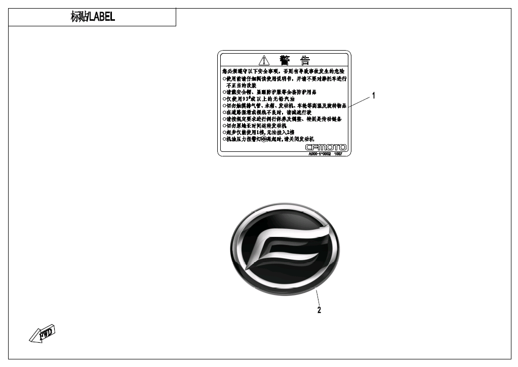 vue éclatée label euro - cfmoto 400 nk abs 2019