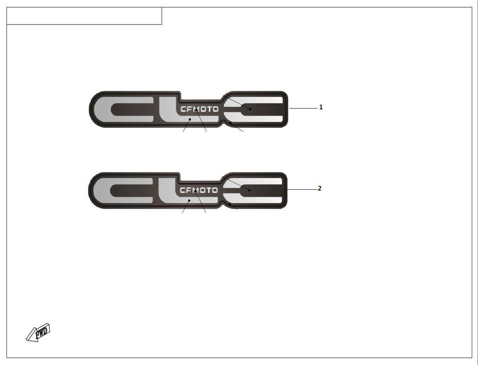 vue éclatée l fuel tank label - cfmoto cf450 clc 2024