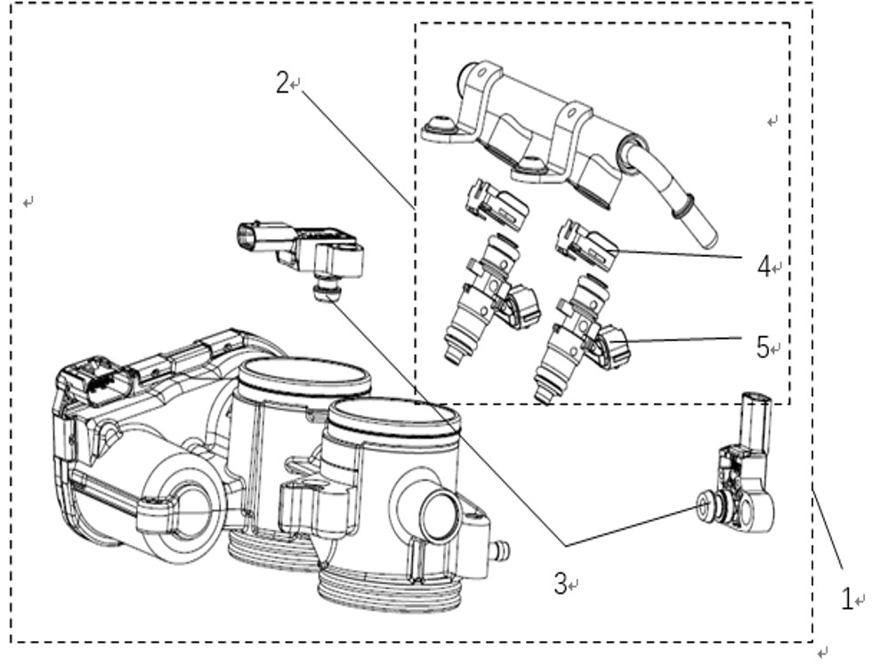 vue éclatée throttle&injector - cfmoto cf 800mt touring 2023