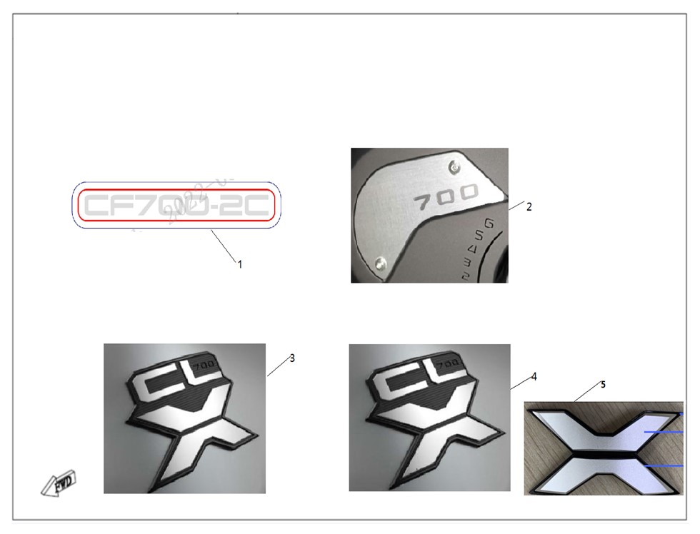 vue éclatée stickers - cfmoto cf700cl-x adventure euro 5 2023