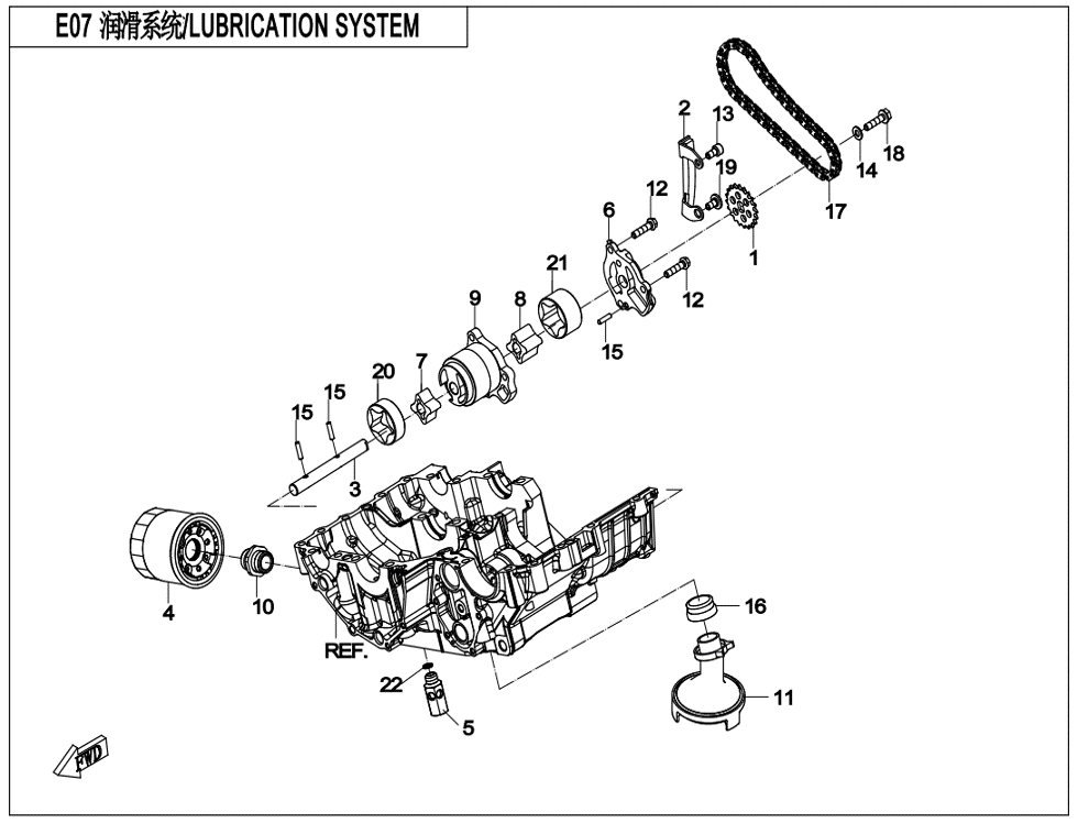 vue éclatée lubrication system - cfmoto cf700cl-x heritage 2024