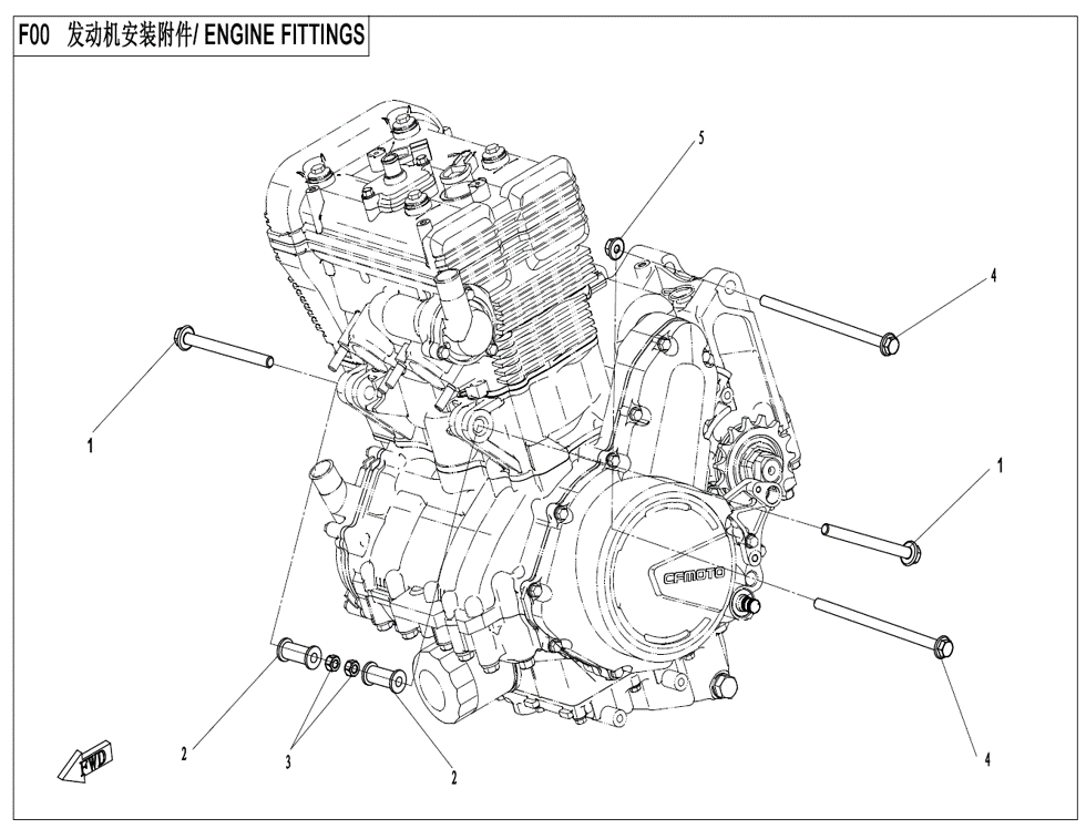 vue éclatée engine fittings - cfmoto cf700cl-x heritage 2024