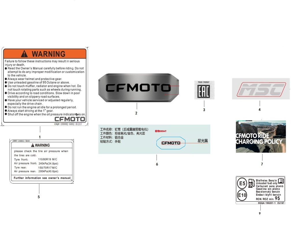 vue éclatée label - cfmoto cf800mt explore electronic suspension 2026