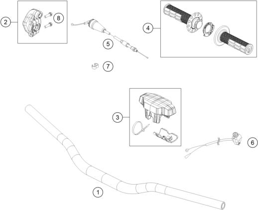vue éclatée guidon, armatures - gasgas mc 85 17/14 2027