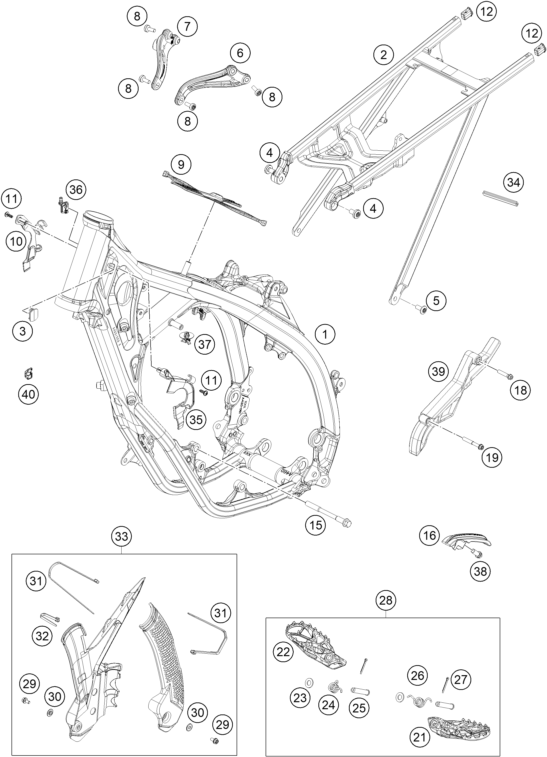 vue éclatée cadre - gasgas mc 125 2027