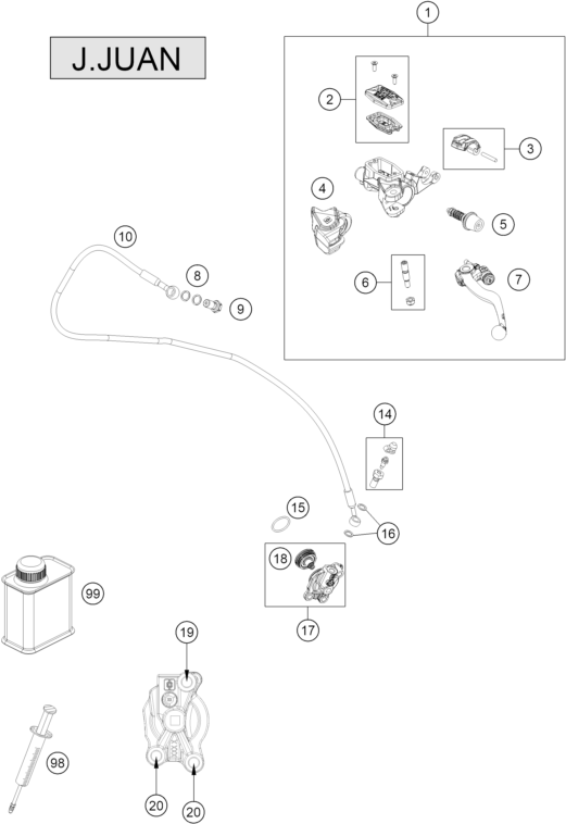 vue éclatée systéme d'embrayage - gasgas mc 125 2027