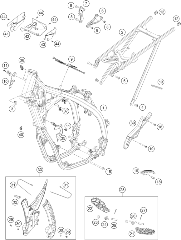 vue éclatée cadre - gasgas mc 250f 2027
