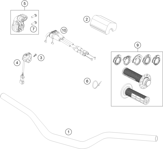 vue éclatée guidon, armatures - gasgas mc 450f 2027