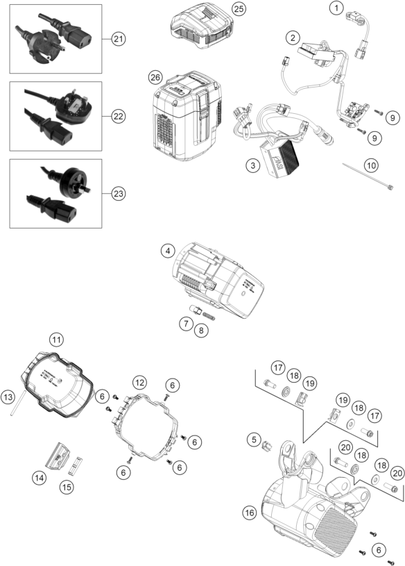 vue éclatée batterie - gasgas mc-e 2.12 2027
