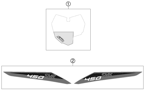 vue éclatée kit déco - ktm 450 smr eu 2013