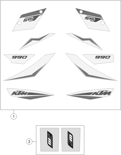 vue éclatée fourche téléscopique, té de fourche - ktm 990 supermoto t black abs fr 2013