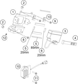 vue éclatée batterie - ktm rc 250 r eu 2013