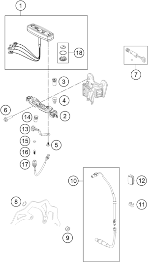 vue éclatée instruments / système de verrouillage - ktm freeride 250 r eu 2014