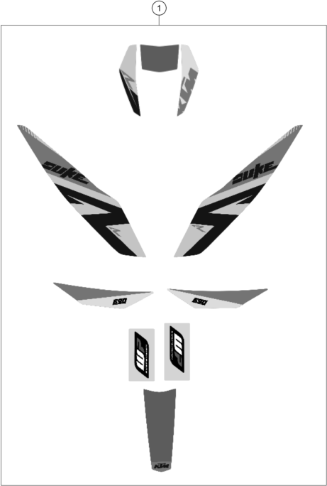 vue éclatée kit déco - ktm 690 duke r abs eu 2014