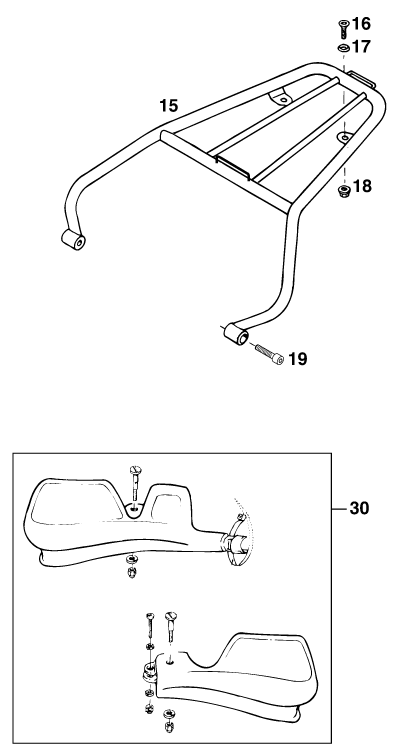 vue éclatée accessoires - ktm 125 lc2 80 '98 eu 1998
