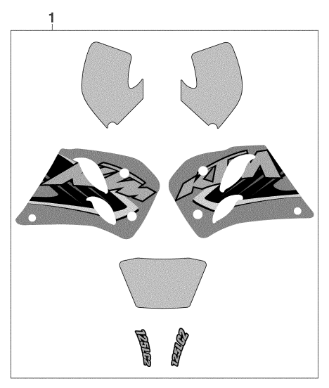 vue éclatée kit déco - ktm 125 lc2 100 '98 eu 1998