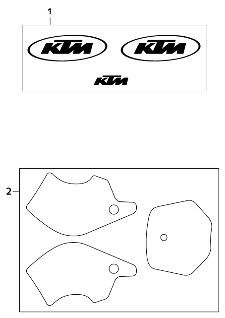 vue éclatée kit déco - ktm 65 sx eu 2001