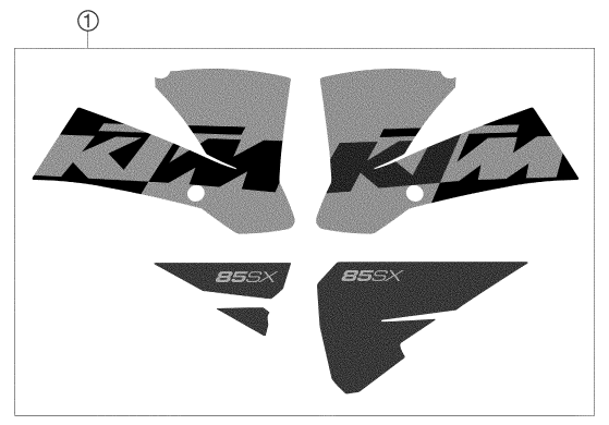vue éclatée kit déco - ktm 85 sx eu 2003