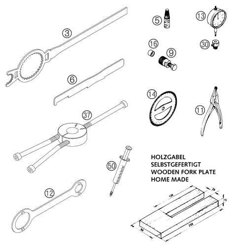 vue éclatée outils spéciaux moteur - ktm 85 sx eu 2003