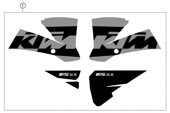 vue éclatée kit déco - ktm 85 sx eu 2004