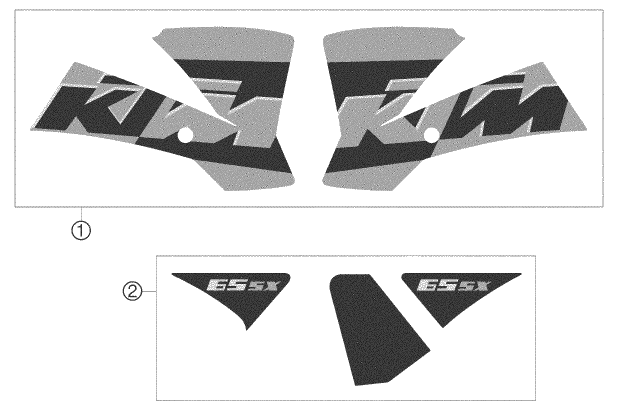 vue éclatée kit déco - ktm 65 sx eu 2005
