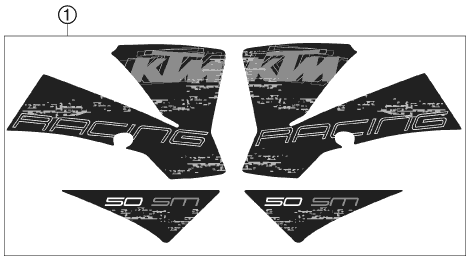 vue éclatée kit déco - ktm 50 supermoto eu 2006