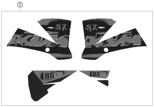 vue éclatée kit déco - ktm 85 sx 17/14 eu 2006