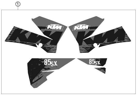 vue éclatée kit déco - ktm 85 sx 17/14 eu 2007