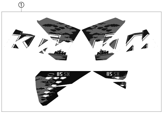 vue éclatée kit déco - ktm 85 sx 19/16 eu 2008