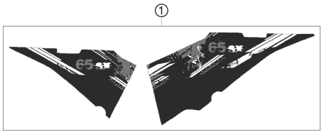 vue éclatée kit déco - ktm 65 sx eu 2009