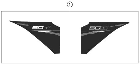 vue éclatée kit déco - ktm 50 sx eu 2010