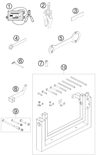 vue éclatée outils spéciaux moteur - ktm 50 sx eu 2010