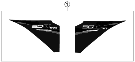 vue éclatée kit déco - ktm 50 sx mini eu 2010