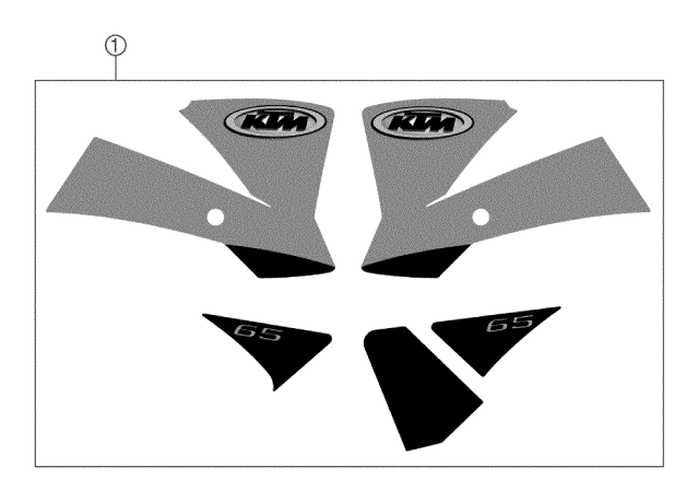 vue éclatée kit déco - ktm 65 sx eu 2002
