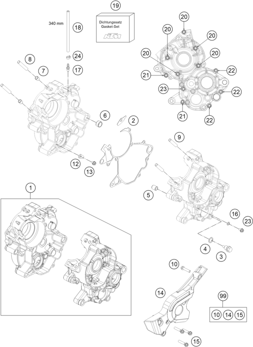 vue éclatée outils spéciaux moteur - ktm 65 sx eu 2012